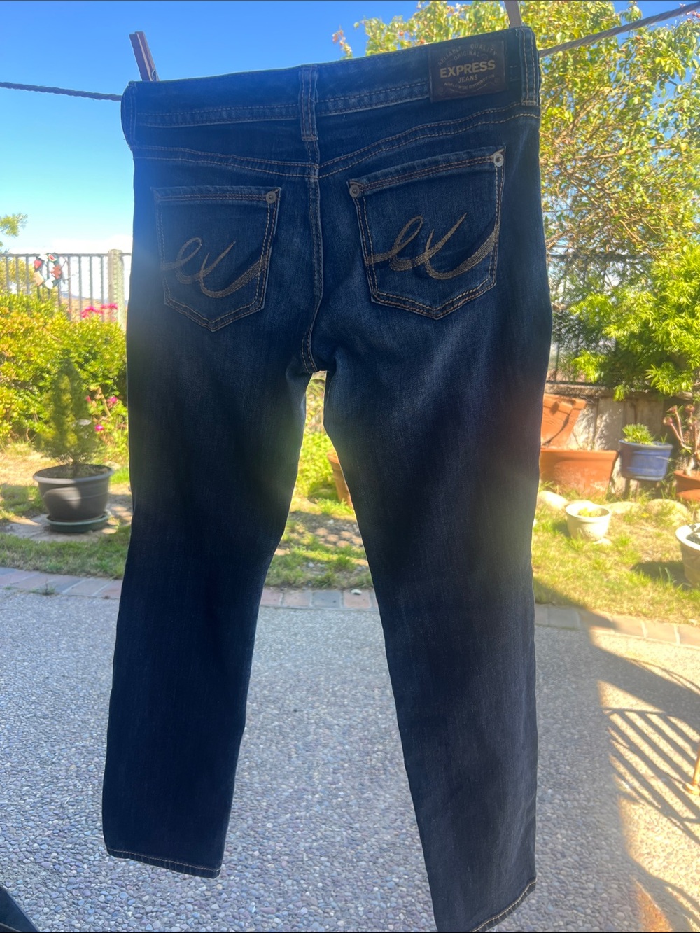 Express Dark Blue Straight Jeans